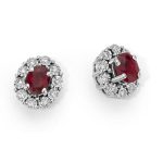 Donnaoro luce orecchini con rubini e diamanti