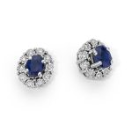 Donnaoro luce orecchini con zaffiri e diamanti