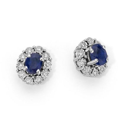 Donnaoro luce orecchini con zaffiri e diamanti