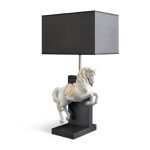 Lladro lampada cavallo in courbette