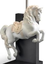 Lladro lampada cavallo in courbette