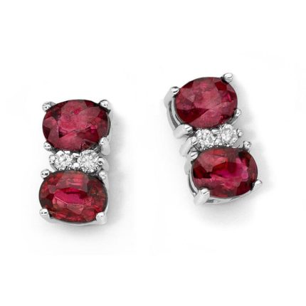 Donnaoro luce orecchini con rubini e diamanti