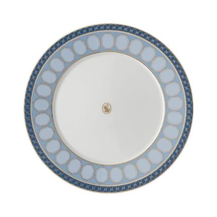 Swarovski x Rosenthal piatto piano 23 cm azzurro signum