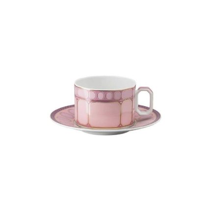Swarovski x Rosenthal tazza the rosa con piattino signum