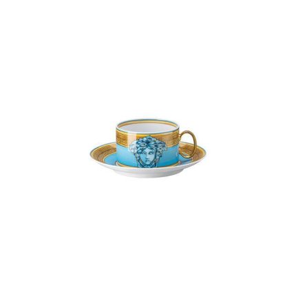 Versace tazza the con piattino medusa amplified blue