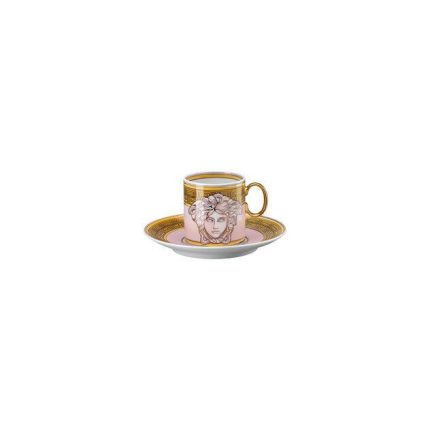 Versace tazza espresso con piattino medusa amplified pink
