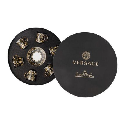 Versace set di 6 tazze caffe con piattini virtus gala black