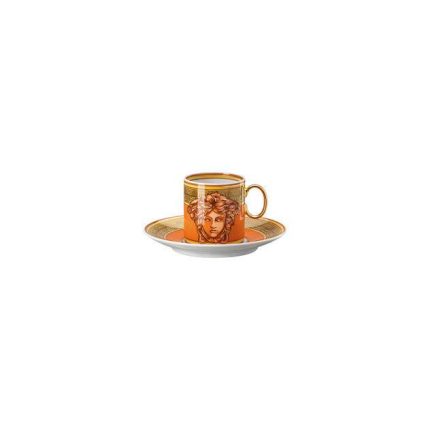 Versace tazza espresso con piattino medusa amplified orange