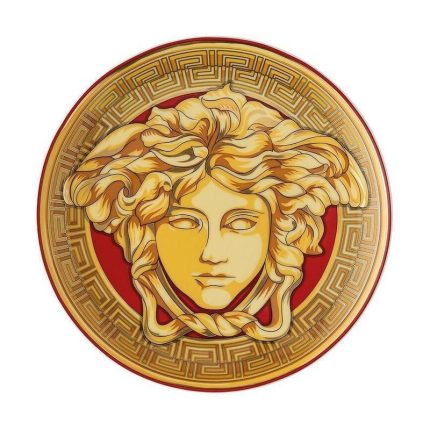 Versace piatto torta 33 cm medusa ampiflied golden coin