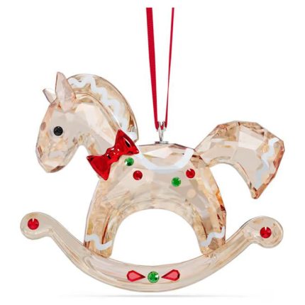 Swarovski holiday cheers decorazione cavallo a dondolo di pan di zenzero