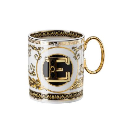 Versace bicchiere con manico lettera E virtus alphabet