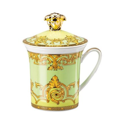 Versace bicchiere con coperchio 30iversario green floralia