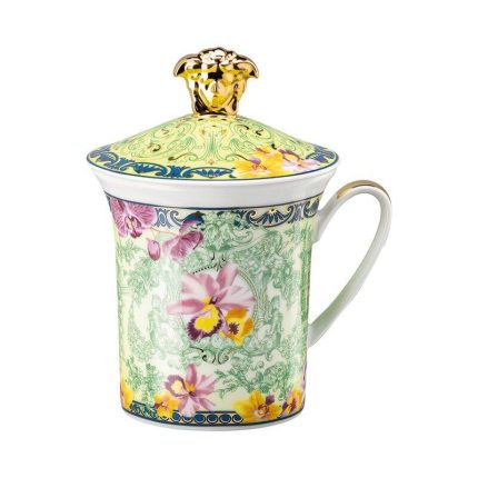 Versace bicchiere con coperchio 30nversario dv floralia