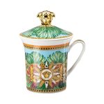 Versace bicchiere con coperchio 30iversario jungle animalier