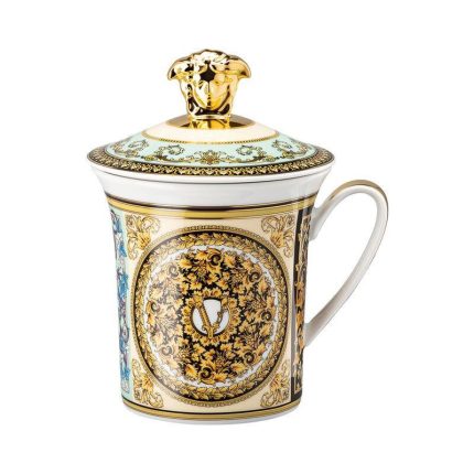 Versace bicchiere con coperchio 30iversario barocco mosaic