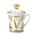 Versace bicchiere con coperchio 30iversario virtus gala white