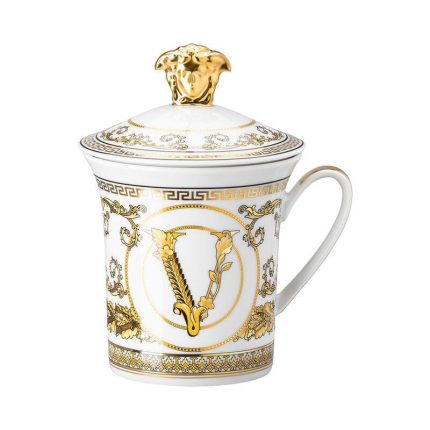 Versace bicchiere con coperchio 30iversario virtus gala white