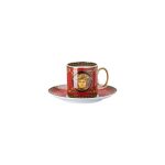 Versace tazza caffe' con piattino medusa rosso
