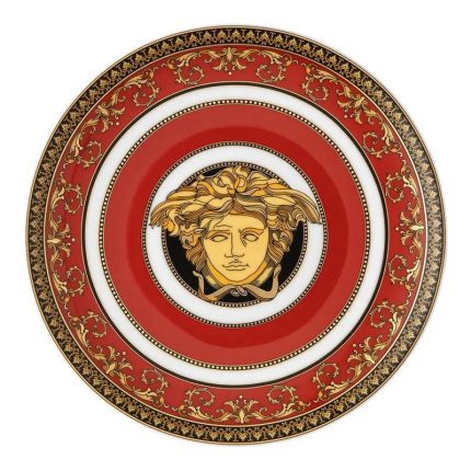 Versace piatto piano 17 cm medusa rosso
