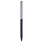 Swarovski penna a sfera crystalline forma ottagonale blu laccato blu