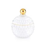 Emo portacandela piccola decorativa bombata bianca Medina