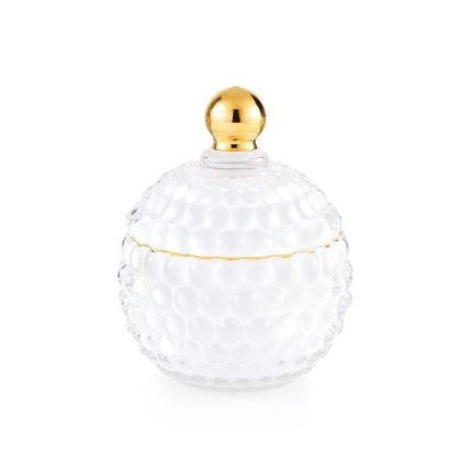 Emo portacandela piccola decorativa bombata bianca Medina