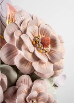 Lladro vaso con fiori rosa