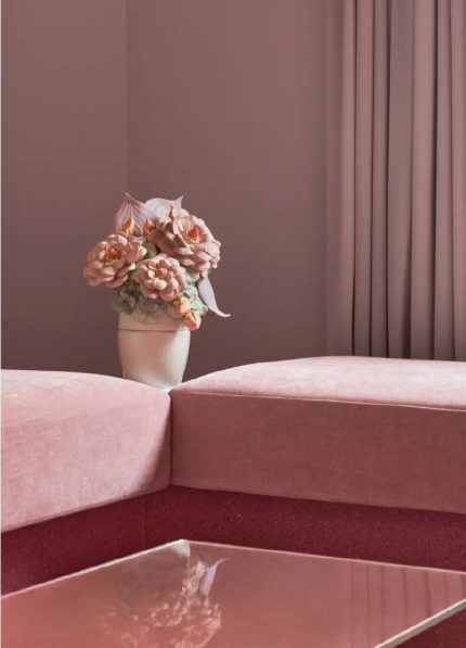 Lladro vaso con fiori rosa