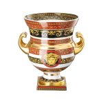 Versace medusa rosso vaso su piedistallo 33cm