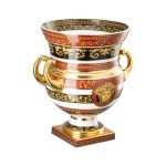 Versace medusa rosso vaso su piedistallo 33cm