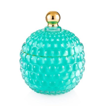 Emo portacandela media decorativa bombata verde Medina