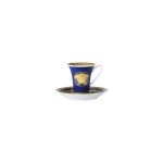 Versace tazza caffe con piattino medusa blu