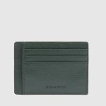 Piquadro Portacarte uomo sottile verde in pelle Modus