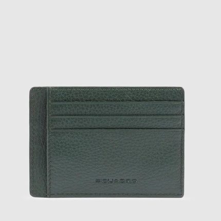 Piquadro Portacarte uomo sottile verde in pelle Modus
