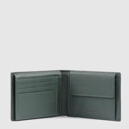 Piquadro Portafogli uomo verde in pelle con porta documenti Modus