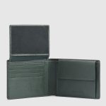 Piquadro Portafogli uomo verde in pelle con porta documenti Modus