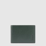 Piquadro Portafogli uomo verde in pelle con portamonete Modus