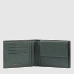 Piquadro Portafogli uomo verde in pelle con portamonete Modus
