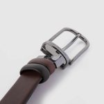 Piquadro Cintura uomo reversibile testa di moro - nera in pelle con fibbia ad ardiglione Black Square