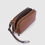 Piquadro Pochette uomo cuoio in pelle a tre scomparti Black Square