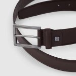 Piquadro Cintura uomo marrone in pelle con fibbia ad ardiglione Black Square