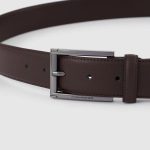 Piquadro Cintura uomo marrone in pelle con fibbia ad ardiglione Black Square