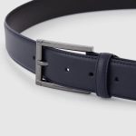 Piquadro Cintura uomo blu in pelle con fibbia ad ardiglione Black Square