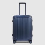 Piquadro Trolley da cabina slim blu in alluminio a 4 ruote Blue Square