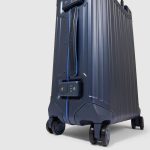 Piquadro Trolley da cabina slim blu in alluminio a 4 ruote Blue Square