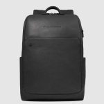 Piquadro Zaino uomo nero in pelle porta pc 15,6" personalizzabile Black Square