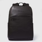 Piquadro Zaino uomo testa di moro in pelle porta pc 15,6" personalizzabile Black Square