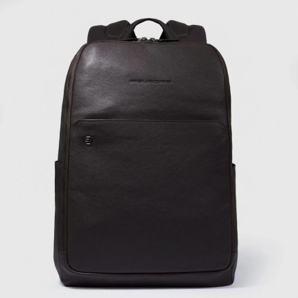 Piquadro Zaino uomo testa di moro in pelle porta pc 15,6" personalizzabile Black Square