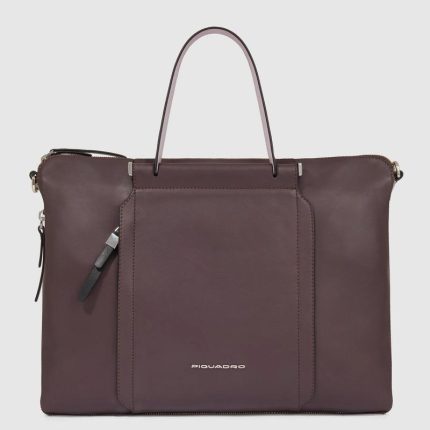 Piquadro Borsa da lavoro donna espandibile viola - viola scuro in pelle porta pc 15,6" Circle