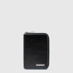 Piquadro Portafogli da donna nero in pelle piccolo zip-around Blue Square